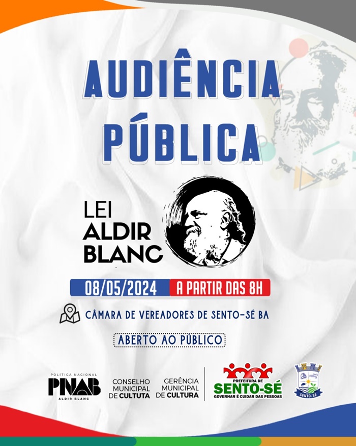 Prefeitura de Sento-Sé realiza Audiência Pública sobre a Política Nacional Aldir Blanc nesta quarta (08)
