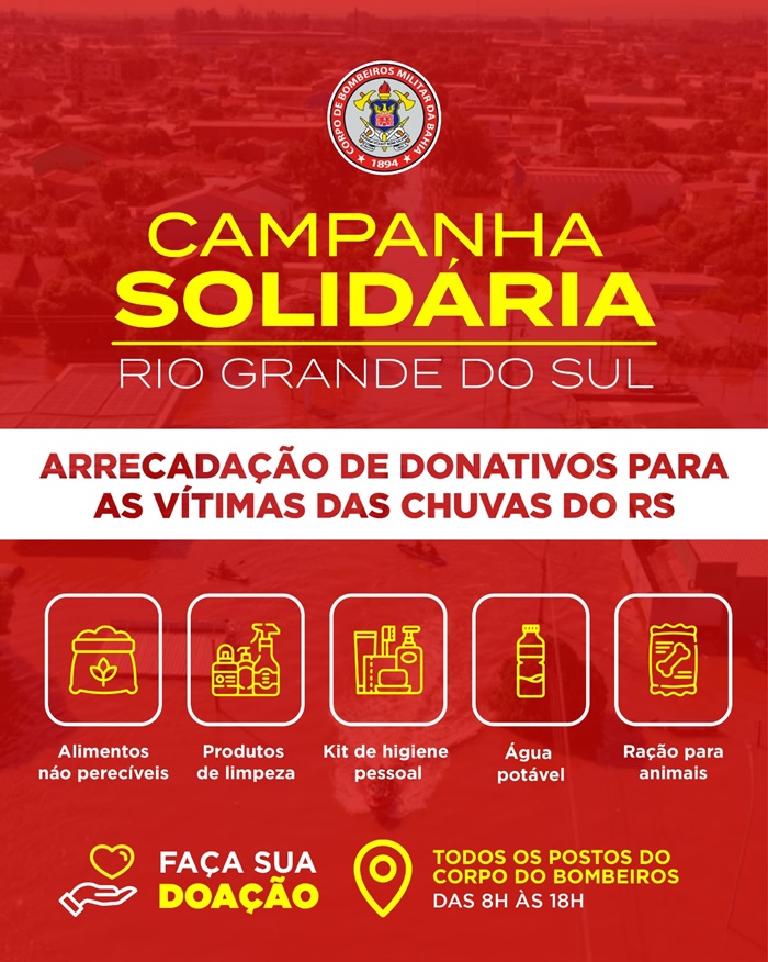  9° Grupamento de Bombeiros Militar/Juazeiro é ponto de arrecadação para vítimas das inundações no Rio Grande do Sul