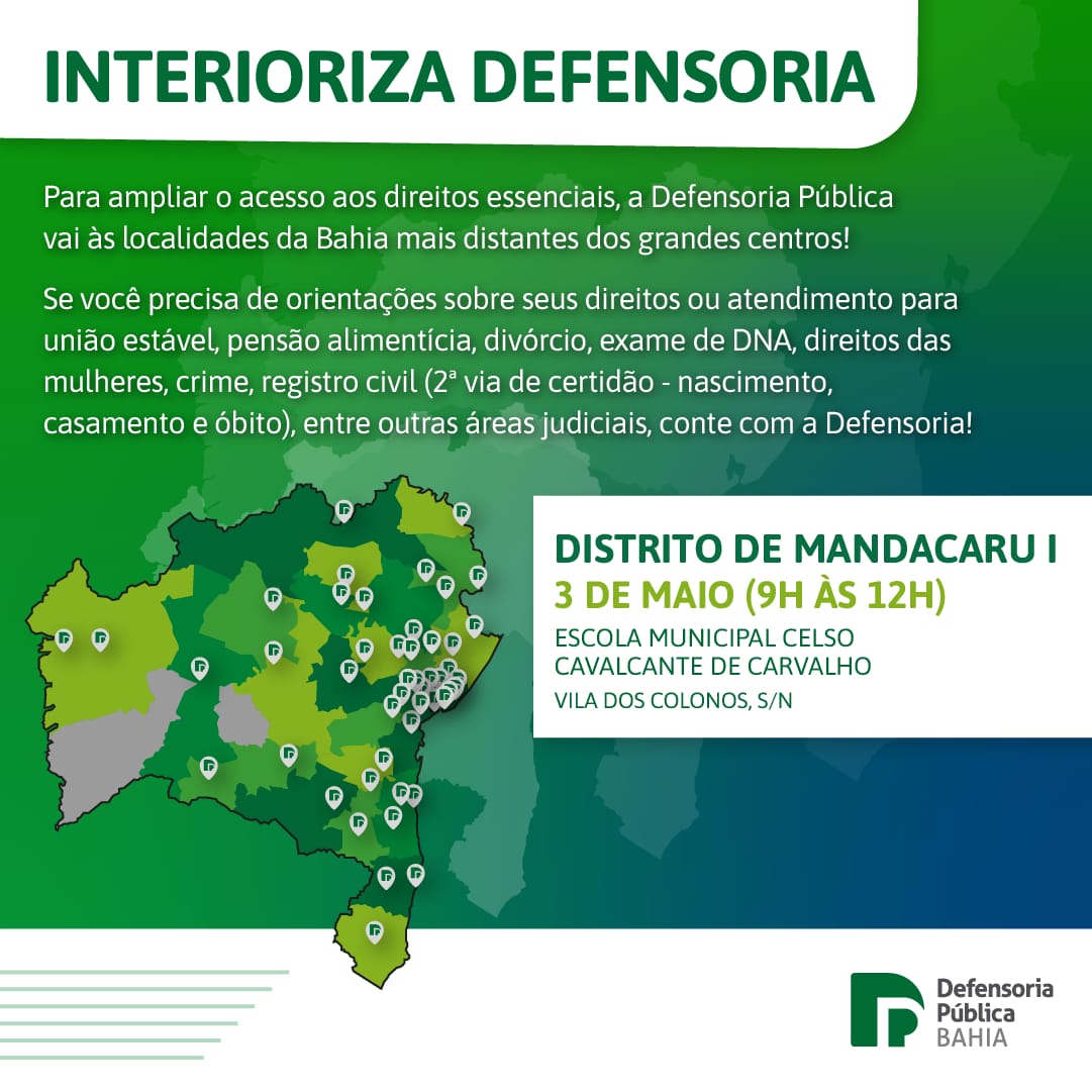 Interioriza Defensoria: mutirão de atendimento leva serviços jurídicos a comunidades com dificuldade de acesso à instituição em Juazeiro